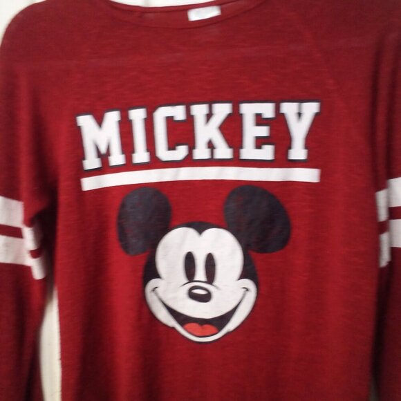 Disney Shirt Women S Long Sleeve Mickey Graphic Wear Red - Picture 4 of 16